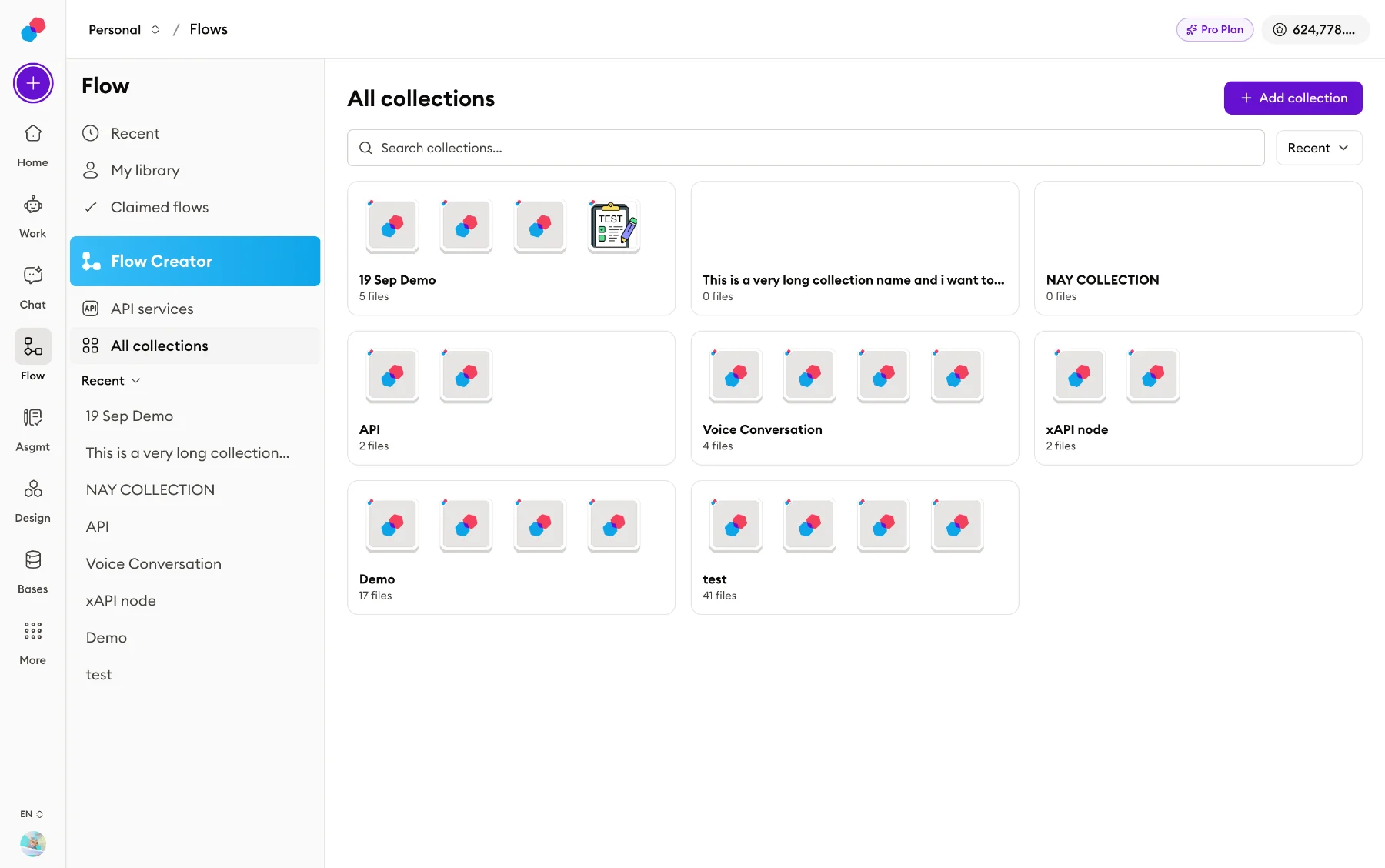 Collections: flows grouped for an organisation